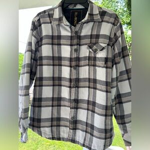 Billabong Large Men’s Quilted Flannel Tan/Black